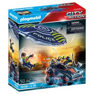 PLAYMOBIL CITY ACTION POLICE PARACHUTE WITH AMPHIBIOUS VEHICLE
